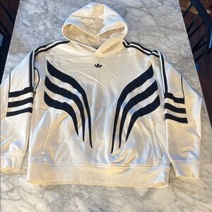 Adidas Cream and Black Winged Hoodie